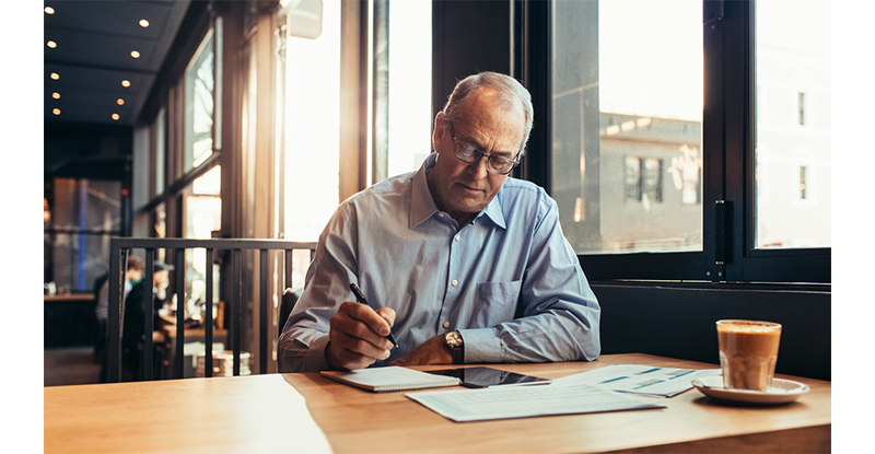 Man going over Company Credit Card Policy
